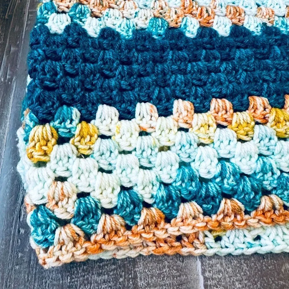 Vintage Crochet Handmade Afghan Baby Blanket Throw